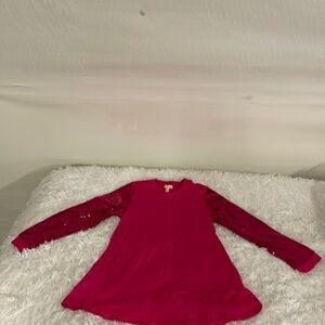 GIRLS pink hi lo long sleeve top. Size 6.